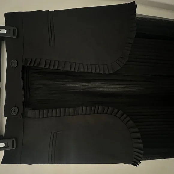 Black Double-Breasted Women's BLAZER Dress/sheer pleated midi Skirt size L NWT - Picture 7 of 16